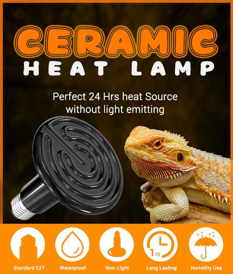 100W Reptil Infraröd keramisk värmeapplikation 2 100W Reptile Infrared Ceramic Heater application 2